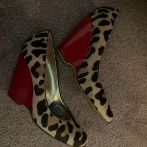 Giuseppe Zanotti Leopard Print Pony Hair Wedge